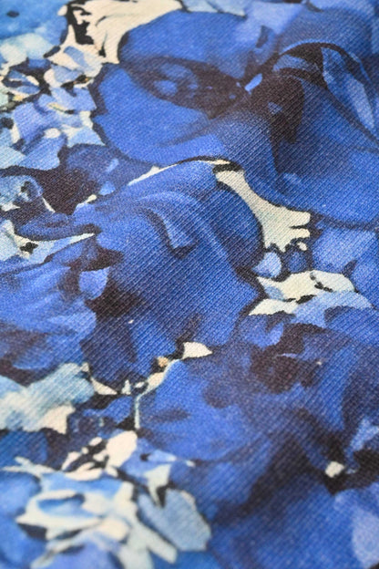 East West Women's Blue Flower Digital Printed Terry Co-Ord Set