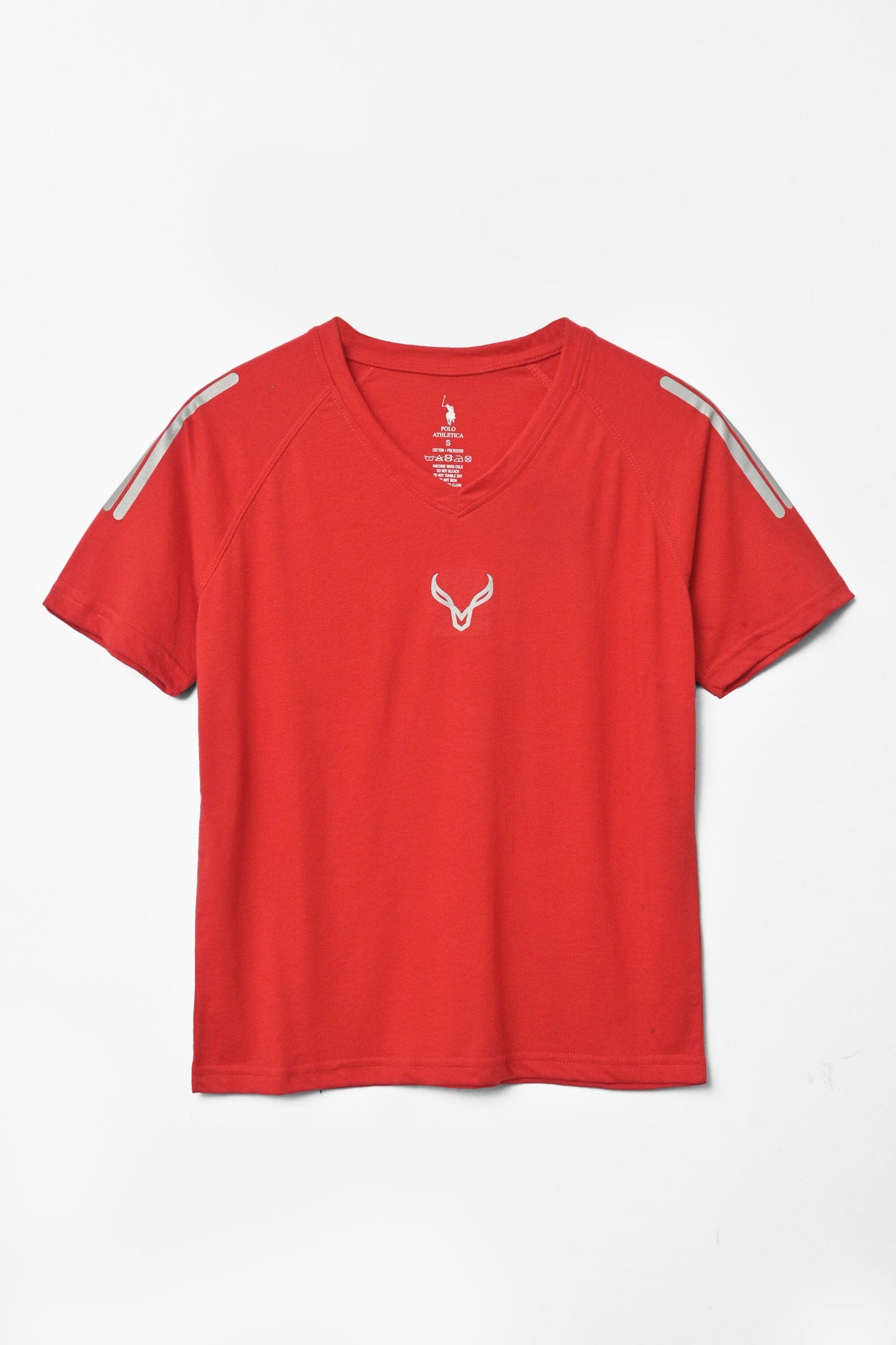 Polo Athletica Women's V-Neck Logo Reflector Short Sleeve Tee Shirt