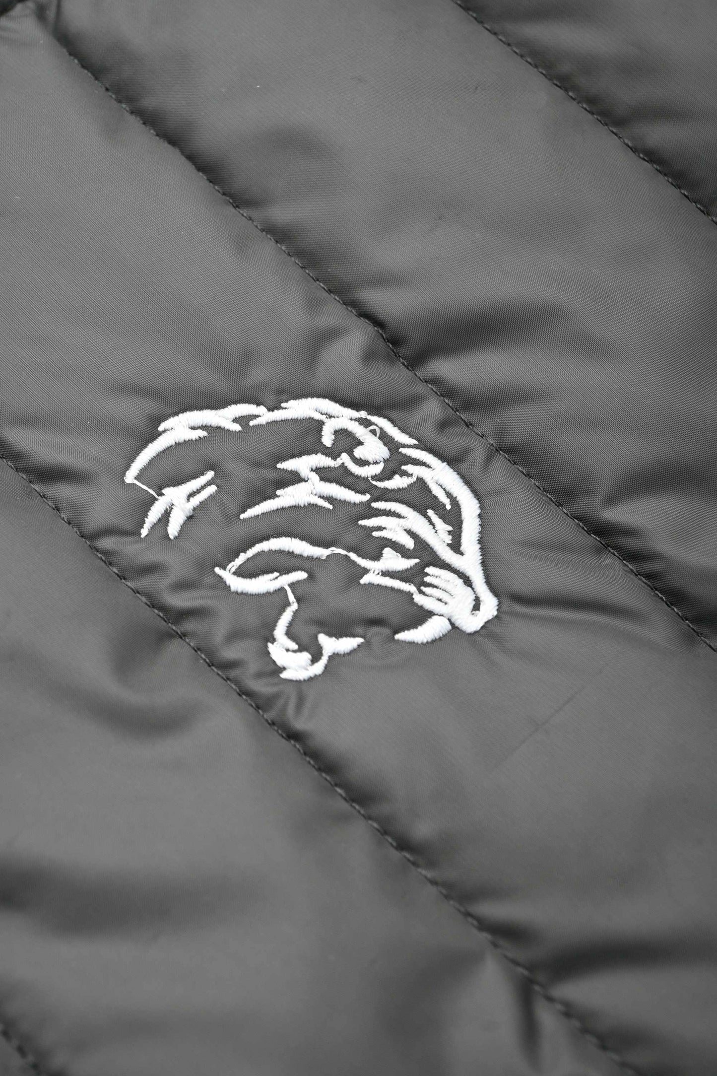 Burnt Soul Men's Tiger Embroidered Long Sleeve Puffer Jacket