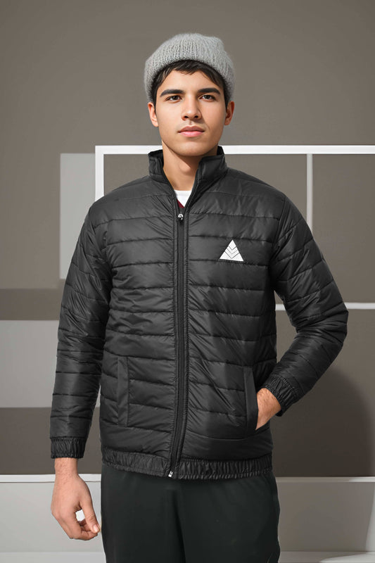 Burnt Soul Men's Triangle Embroidered Long Sleeve Puffer Jacket Men's Jacket IBT 