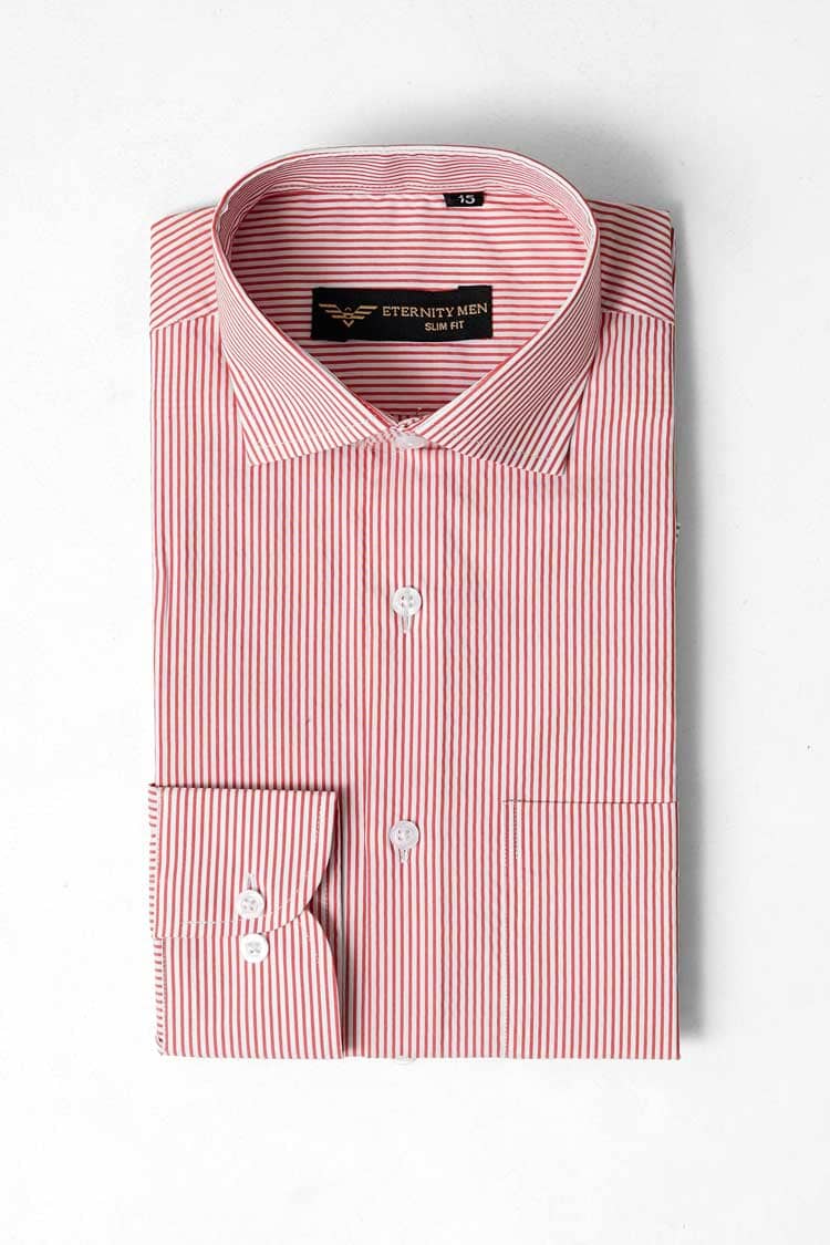 Eternity Men's Slim Fit Thin Striped Formal Shirt