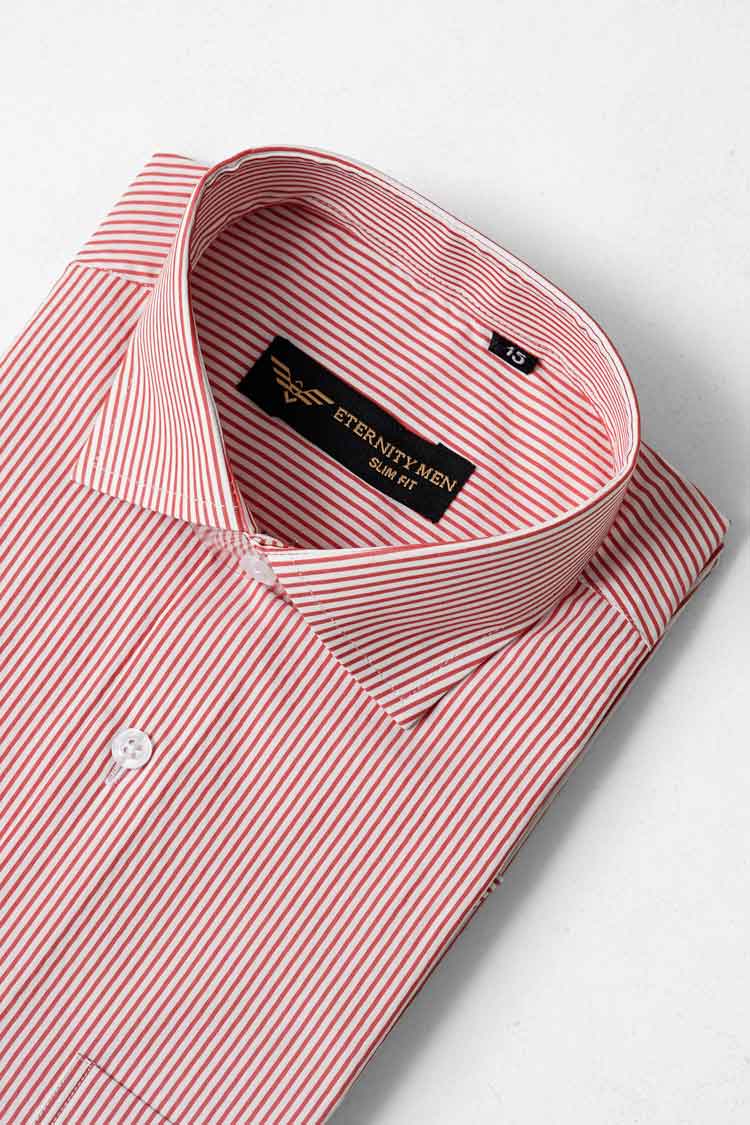 Eternity Men's Slim Fit Thin Striped Formal Shirt