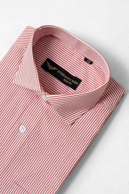 Eternity Men's Slim Fit Thin Striped Formal Shirt