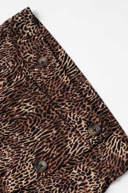 East West Women's Leopard Midi Wrap Skirt