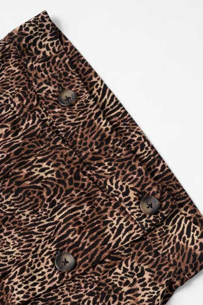 East West Women's Leopard Midi Wrap Skirt