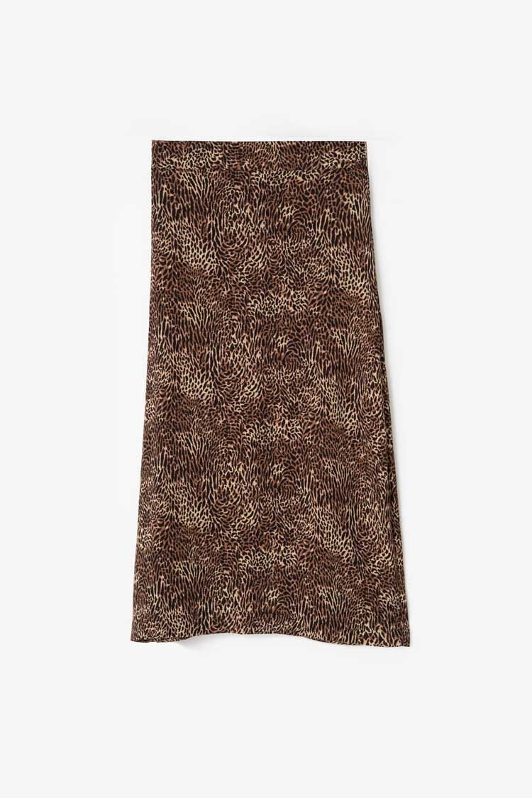 East West Women's Leopard Midi Wrap Skirt