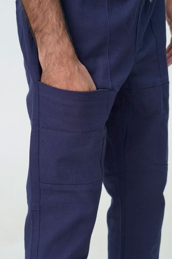 Black & Blank Men's Regular Fit Cargo Pants