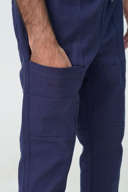 Black & Blank Men's Regular Fit Cargo Pants