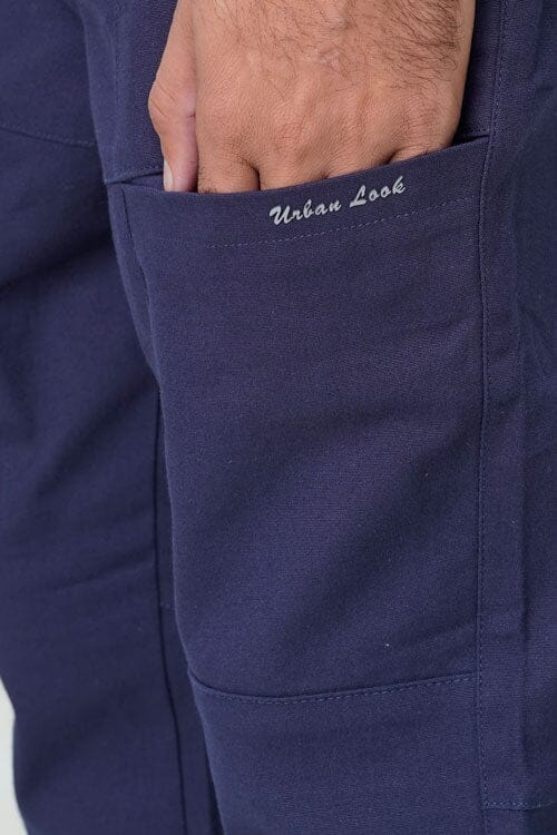 Black & Blank Men's Regular Fit Cargo Pants