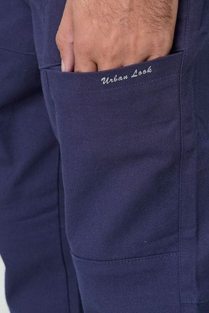 Black & Blank Men's Regular Fit Cargo Pants