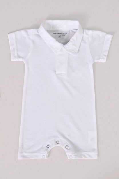 Polo Republica Essentials Short Sleeve Baby Romper Romper Polo Republica White 0-3 Months 