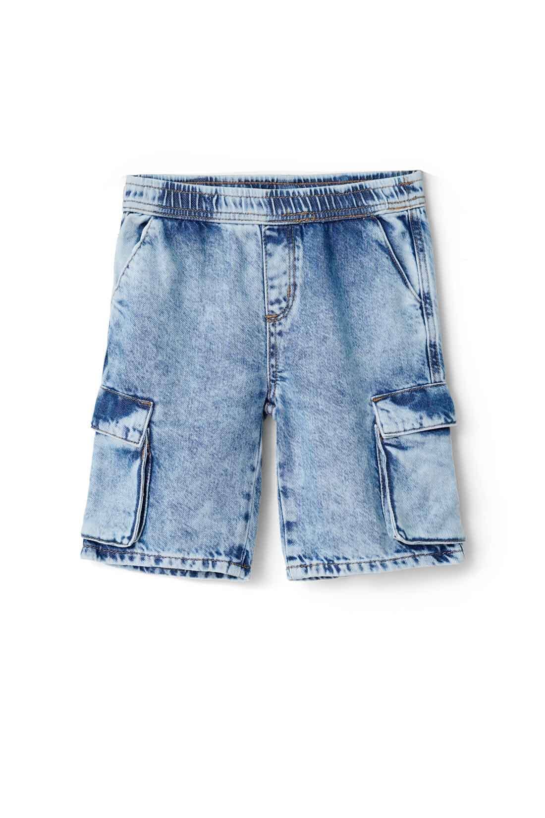 GS Girl's Washed Denim Cargo Shorts