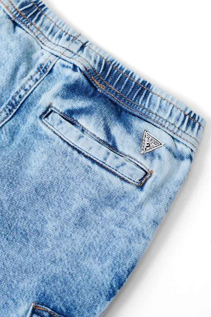 GS Girl's Washed Denim Cargo Shorts