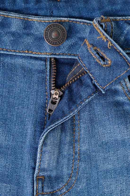 PO Girl's Folded Bottom Distressed Denim Shorts