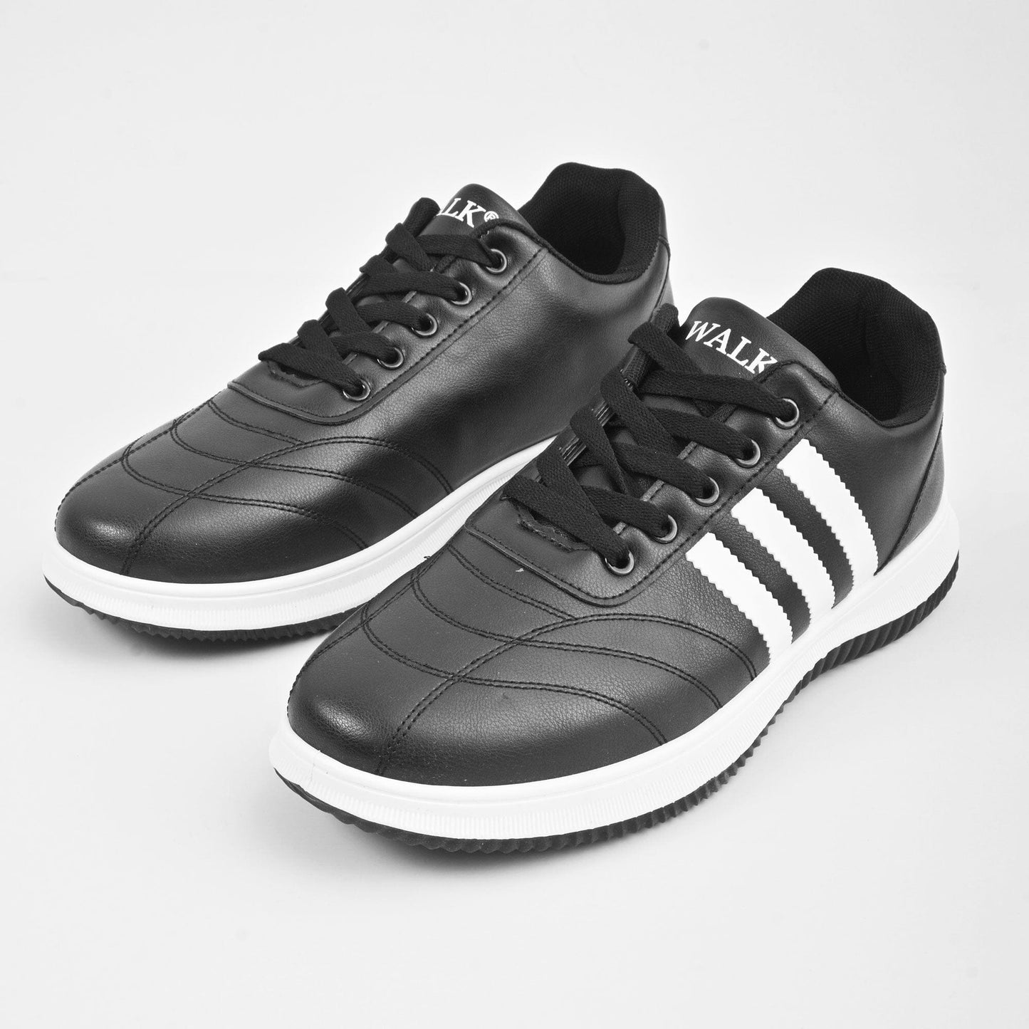 Walk Men's Contrast Stripes Style Sneaker Shoes Men's Shoes Hamza Traders Black & White EUR 39 