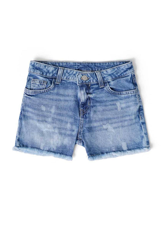 Cut Label Girl's Acid Washed Denim Shorts