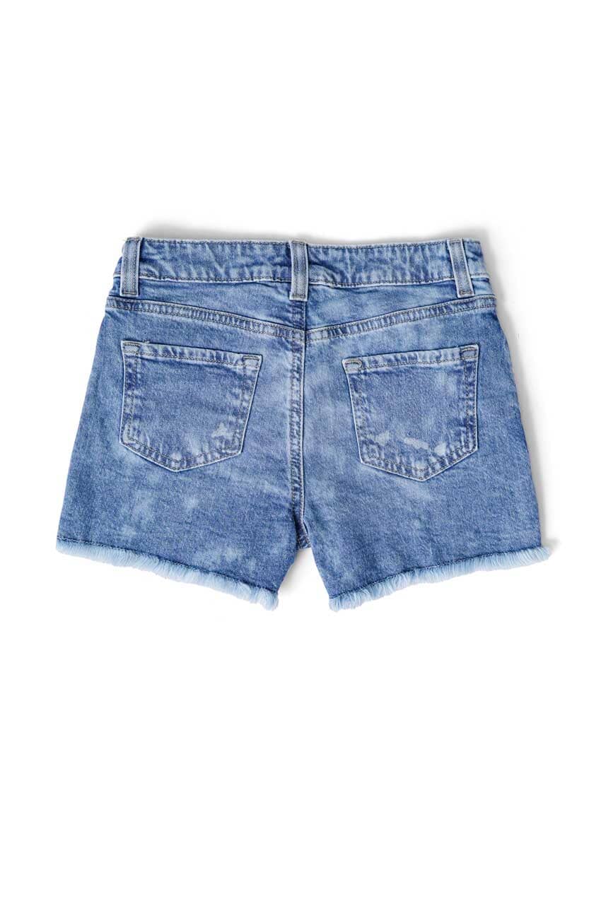 Cut Label Girl's Acid Washed Denim Shorts