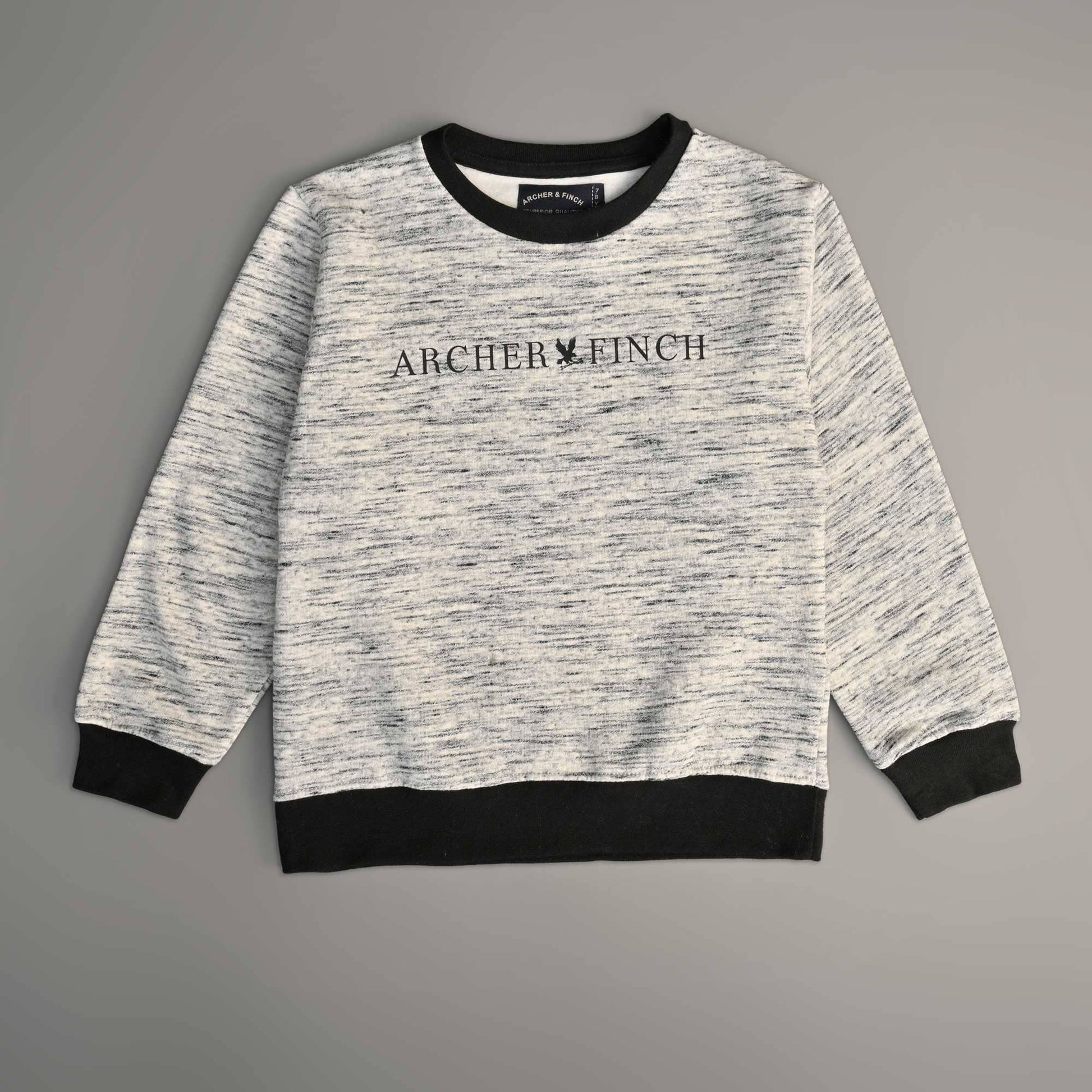 A&F Boy's Archer & Finch Printed Fleece Sweat Shirt Boy's Sweat Shirt LFS Melange grey 3-4 Years 