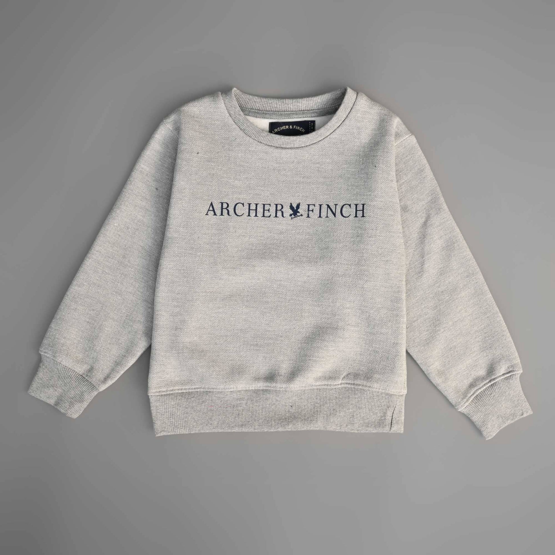 A&F Boy's Archer & Finch Printed Fleece Sweat Shirt Boy's Sweat Shirt LFS Ash Grey 3-4 Years 
