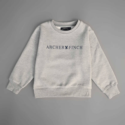 A&F Boy's Archer & Finch Printed Fleece Sweat Shirt Boy's Sweat Shirt LFS Ash Grey 3-4 Years 