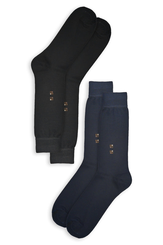 Gol Men's B&B Classic Cotton Dress Socks - Pack Of 2 Pairs Socks KHP 