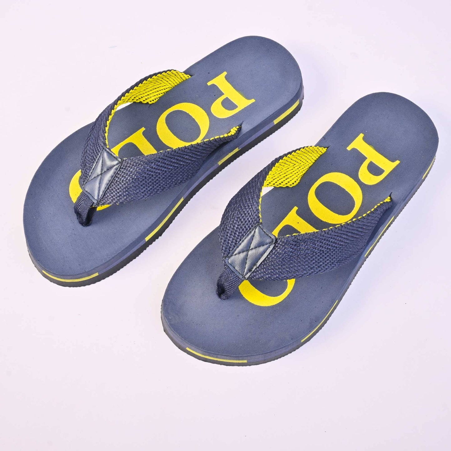 Polo Republica Men's Eindhoven Soft Flip Flops Slippers Men's Shoes Hamza Traders Navy & Yellow EUR 40 