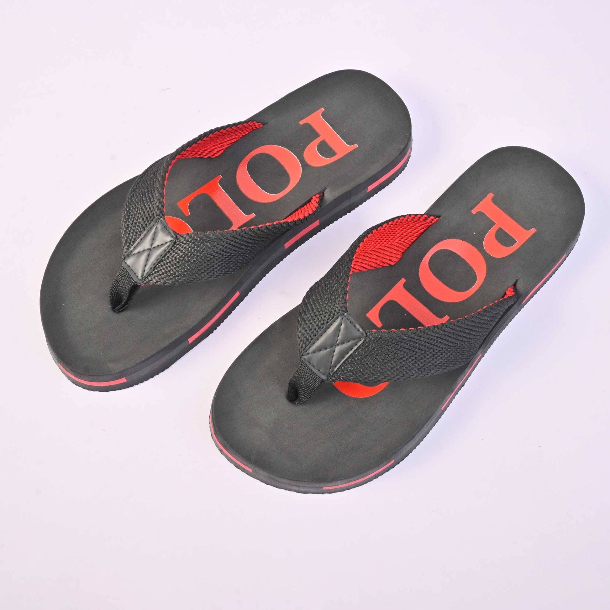 Polo Republica Men's Eindhoven Soft Flip Flops Slippers Men's Shoes Hamza Traders Black & Red EUR 40 
