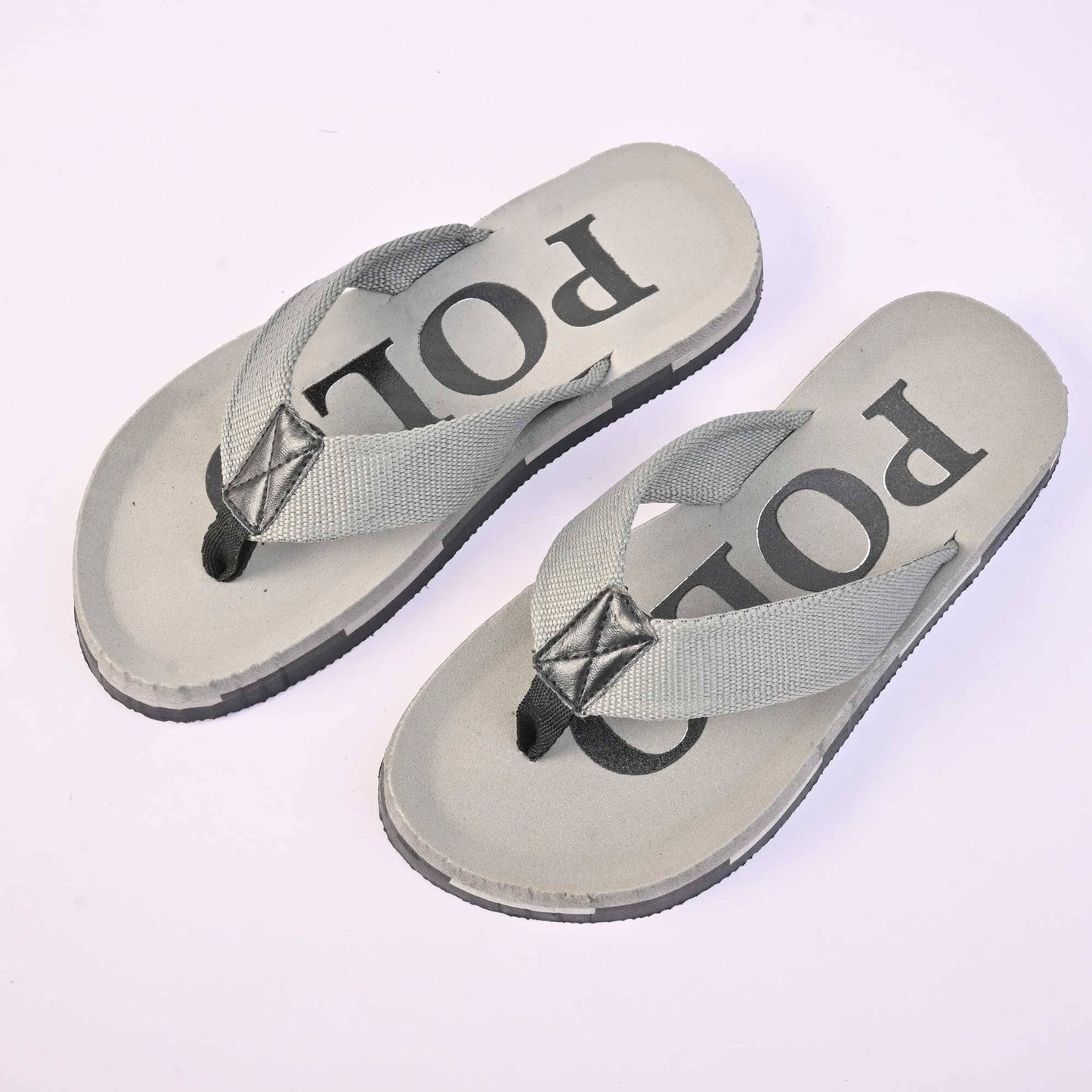 Polo Republica Men's Eindhoven Soft Flip Flops Slippers Men's Shoes Hamza Traders Grey & Black EUR 40 