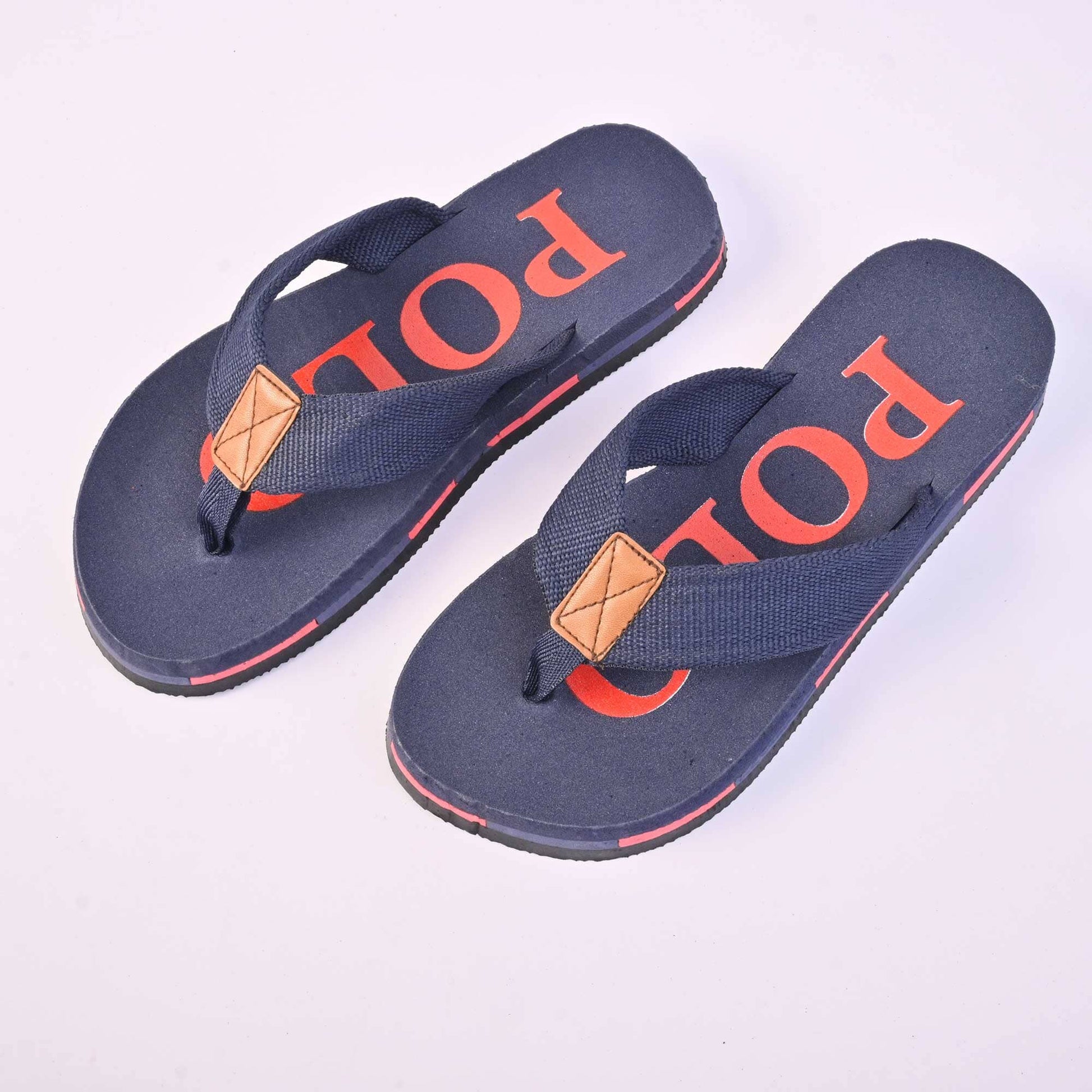 Polo Republica Men's Eindhoven Soft Flip Flops Slippers Men's Shoes Hamza Traders Navy & Red EUR 40 