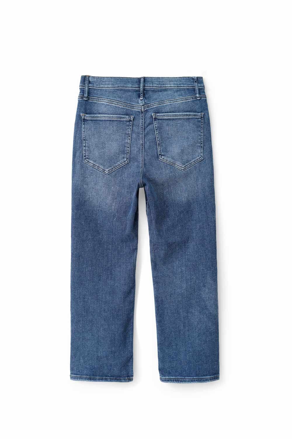 Women's High Rise Distressed Flared Denim