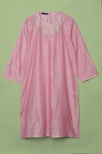 East West By Polo Republica Women’s 2 Pcs Shirt & Dopatta Women's Stitched Suit East West Pink & Gold XS 