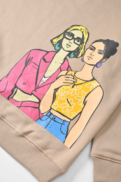 East West Women's Model Girls Printed Fleece Sweat Shirt Women's Sweat Shirt Polo Republica 
