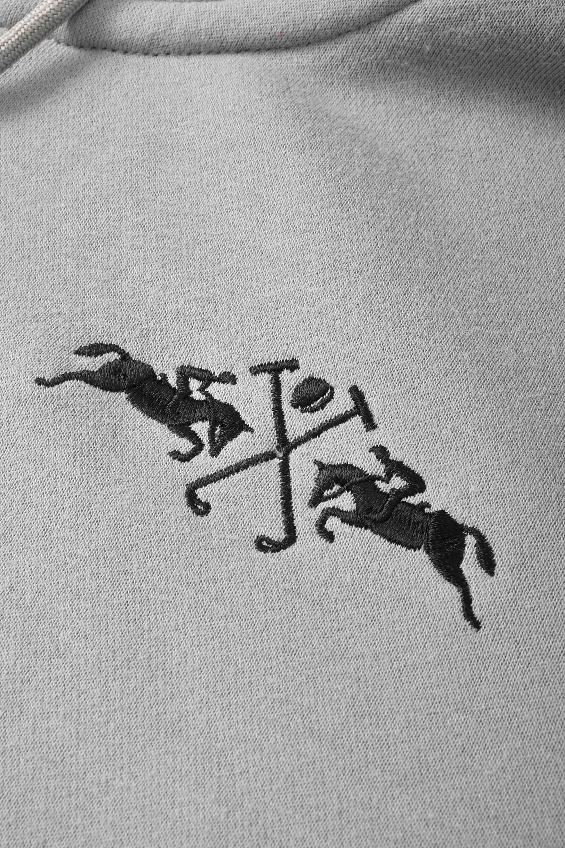 Polo Republica Men's Antwerp Double Horse Embroidered Fleece Zipper Hoodie Men's Zipper Hoodie Polo Republica 