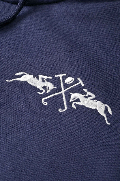 Polo Republica Men's Antwerp Double Horse Embroidered Fleece Zipper Hoodie Men's Zipper Hoodie Polo Republica 