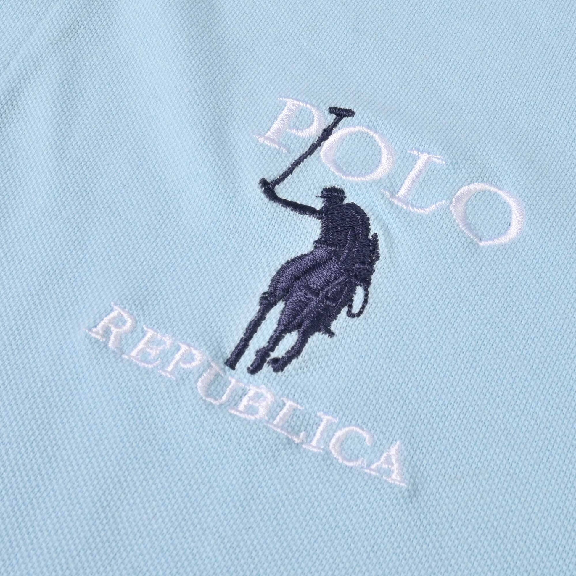 Polo Republica Men's Logo & 2 Flag Crest Embroidered Short Sleeve Polo Shirt Men's Polo Shirt Polo Republica 
