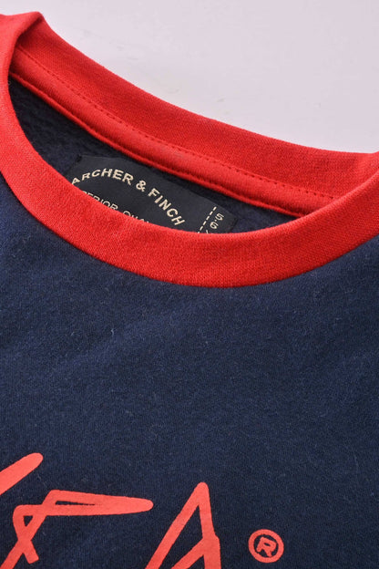 Archer & Finch Kid's Contrast Printed Fleece Sweat Shirt Boy's Sweat Shirt LFS 