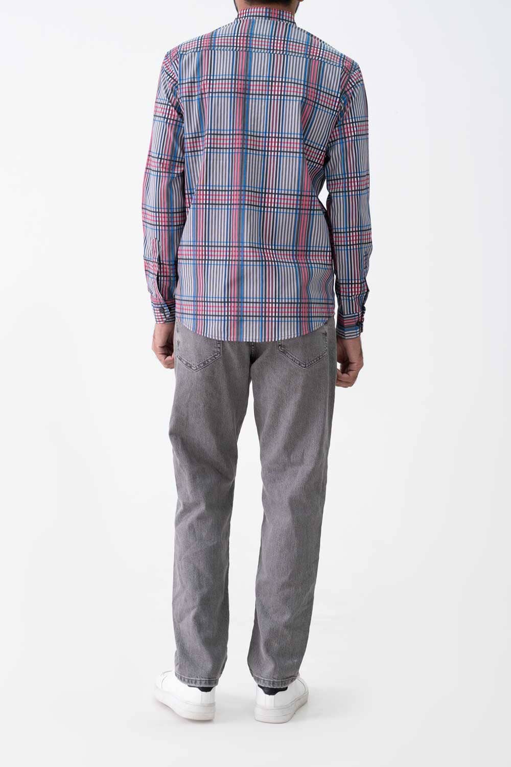 Scanners Elegant Men's Plaid Pattern Casual Shirt