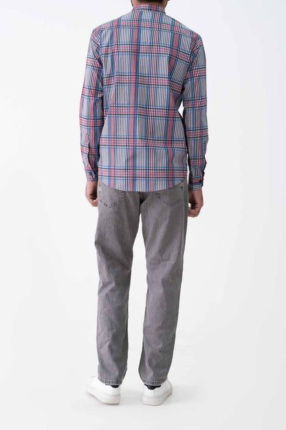 Scanners Elegant Men's Plaid Pattern Casual Shirt