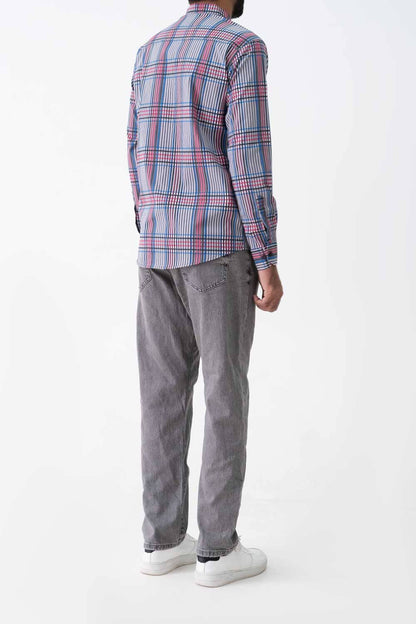 Scanners Elegant Men's Plaid Pattern Casual Shirt