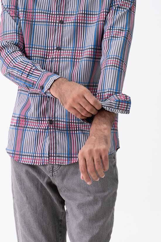 Scanners Elegant Men's Plaid Pattern Casual Shirt