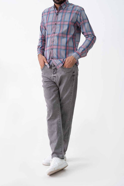 Scanners Elegant Men's Plaid Pattern Casual Shirt