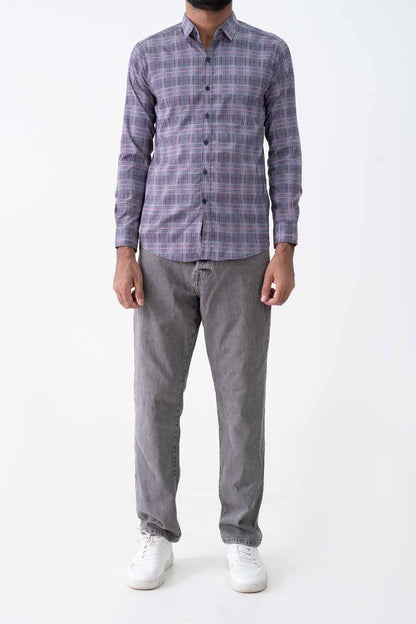 Scanners Elegant Men's Micro Plaid Casual Shirt