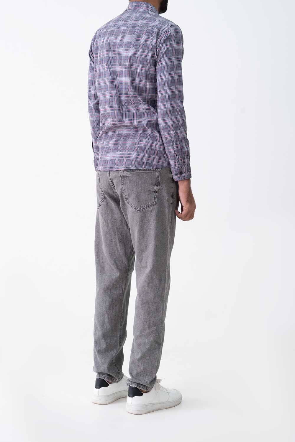 Scanners Elegant Men's Micro Plaid Casual Shirt