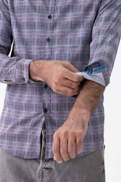 Scanners Elegant Men's Micro Plaid Casual Shirt