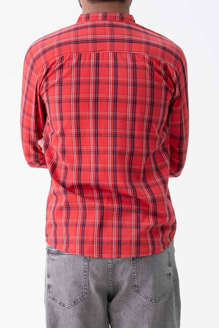 R2F Men's Plaid Button Down Casual Shirt