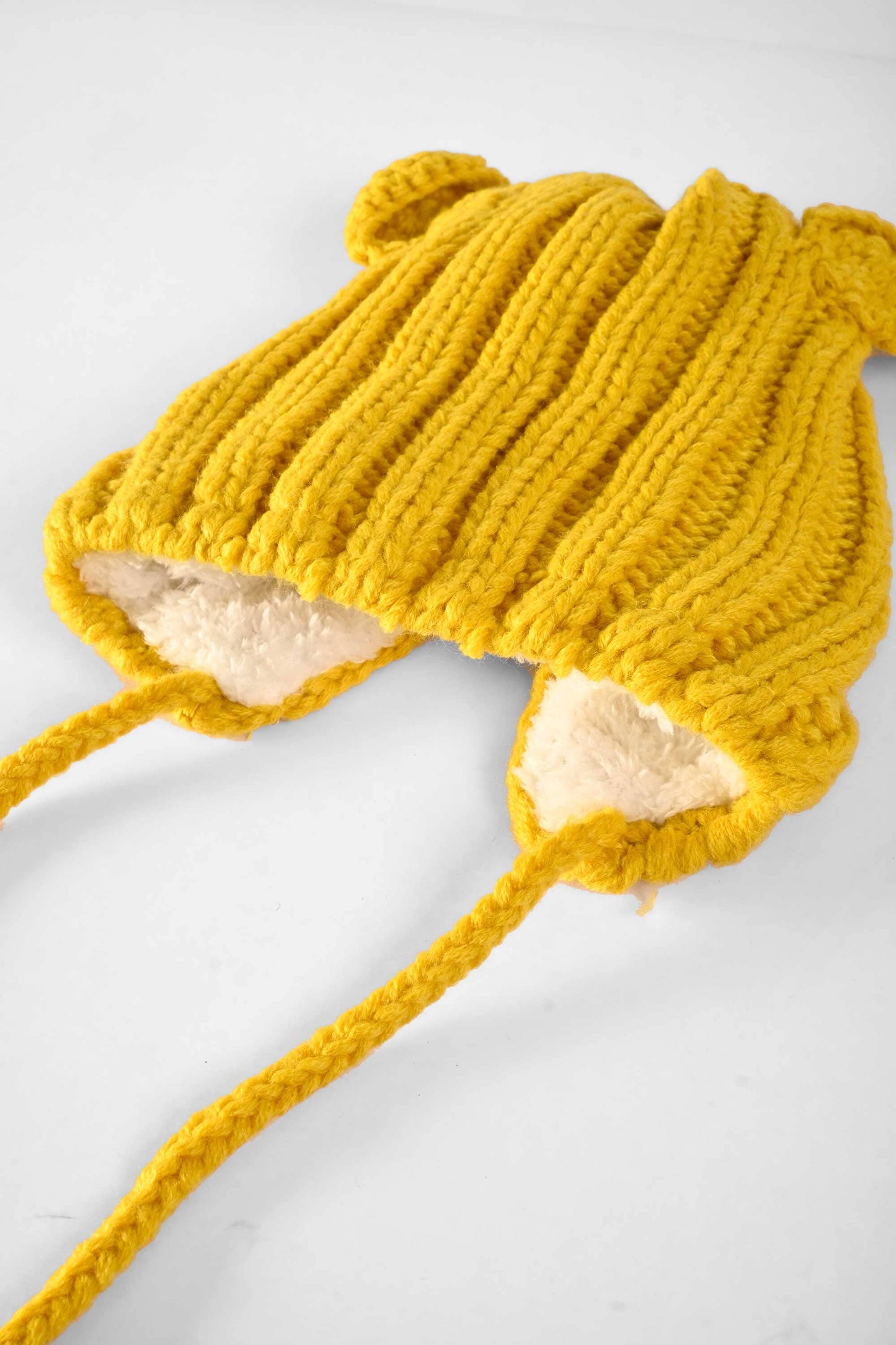Sherpa Knitted Baby String Tie Woolen Cap Cap RAM 