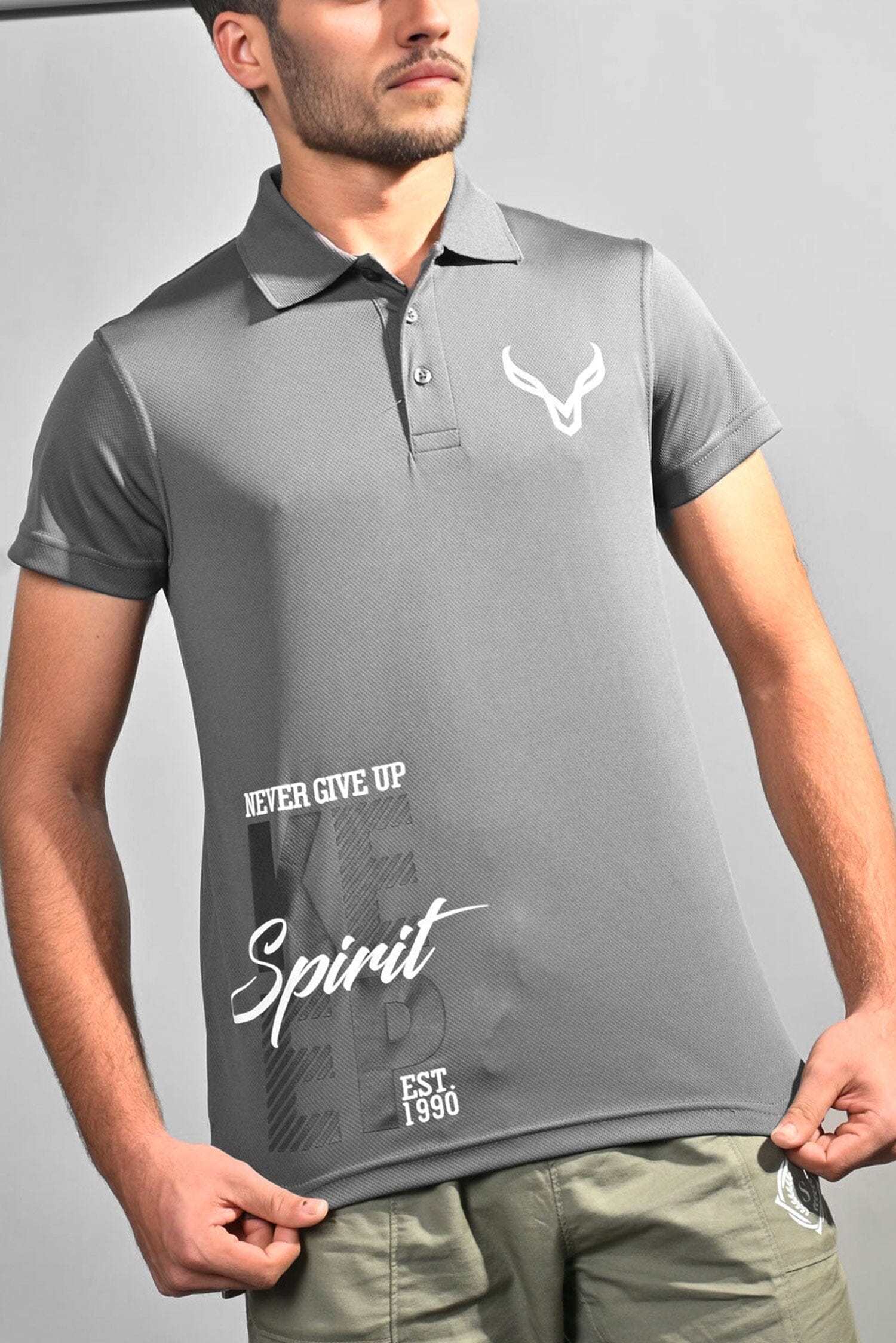 Polo Republica Men's Keep Spirit Printed Activewear Polo Shirt Men's Polo Shirt Polo Republica 