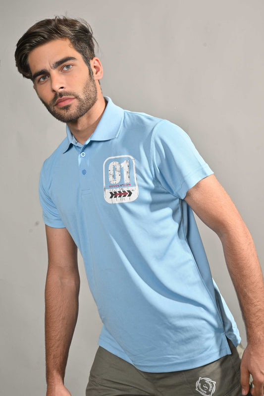 Polo Republica Men's 01 Revolution Printed Activewear Polo Shirt