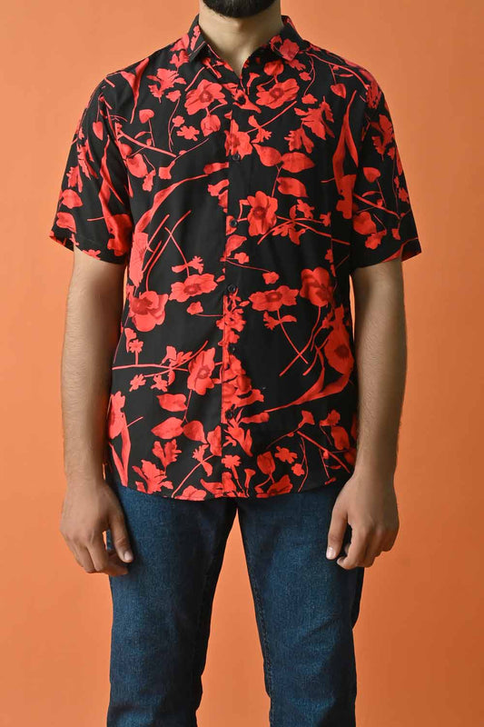 Gravity Men's Floral Printed Casual Shirt