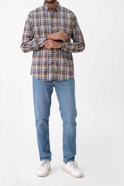 Scanners Elegant Men's Plaid Casual Shirt